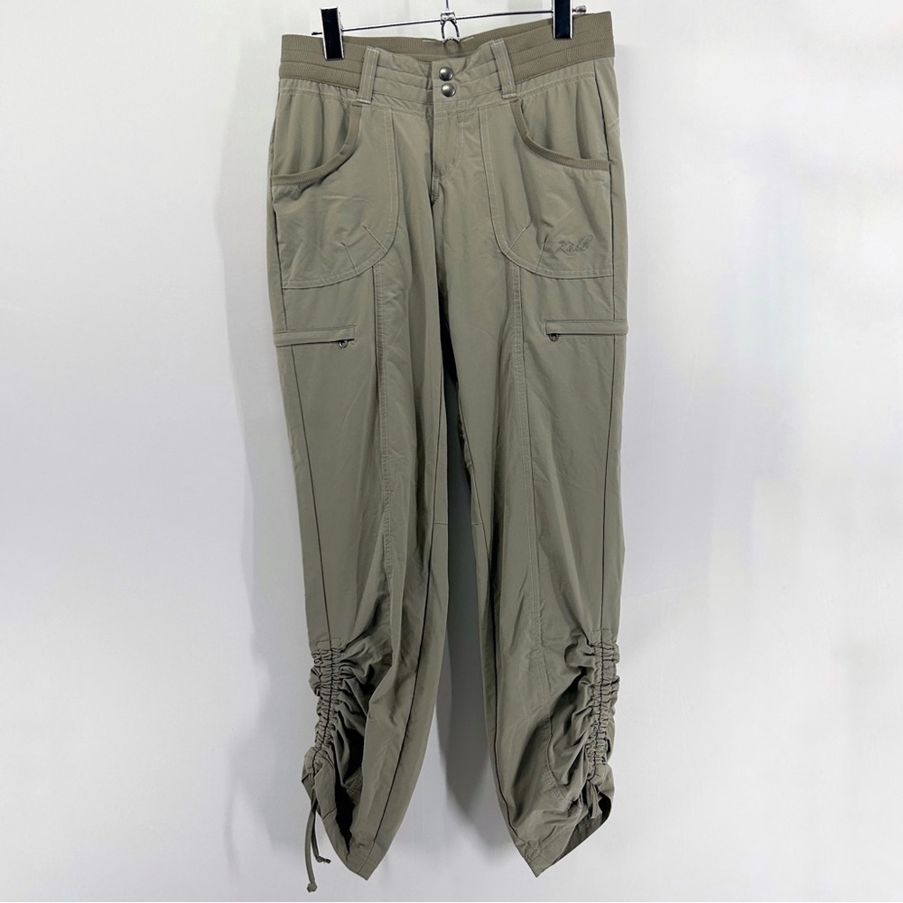 Kuhl Women’s Tan Durango Hiking Pants Cinching Capris Water Repellent Size 2